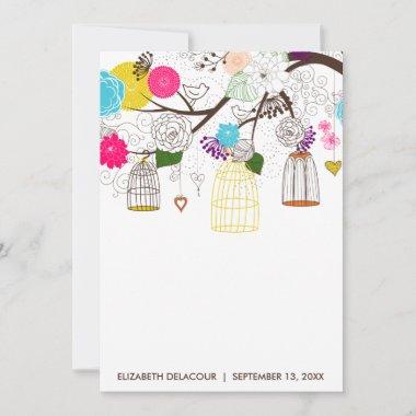 Bright Colorful Birdcages Bridal Shower Invitations