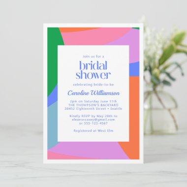Bright Colorful Playful Abstract Art Bridal Shower Invitations