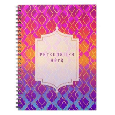 Bright Colors Arabian Moroccan Glam Custom Notebook