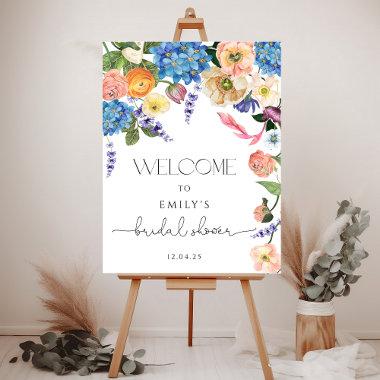 Bright Colourful Floral Bridal Shower Welcome Foa Foam Board