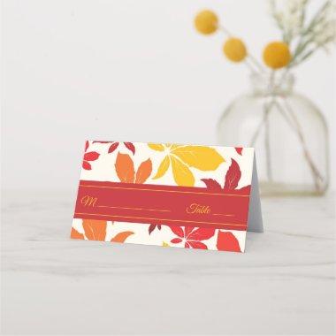 Bright Fall Leaves Wedding Place Invitations