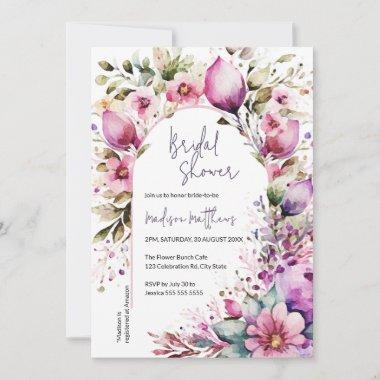 Bright Floral Arch Bridal Brunch Baby Shower Invitations