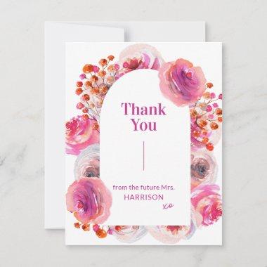 Bright Floral Arch Bridal Shower Thank You Invitations