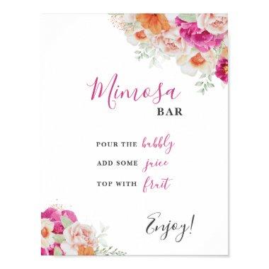 Bright Floral Mimosa Bar  Table Sign