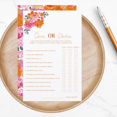 Bright Floral Over or Under  Game