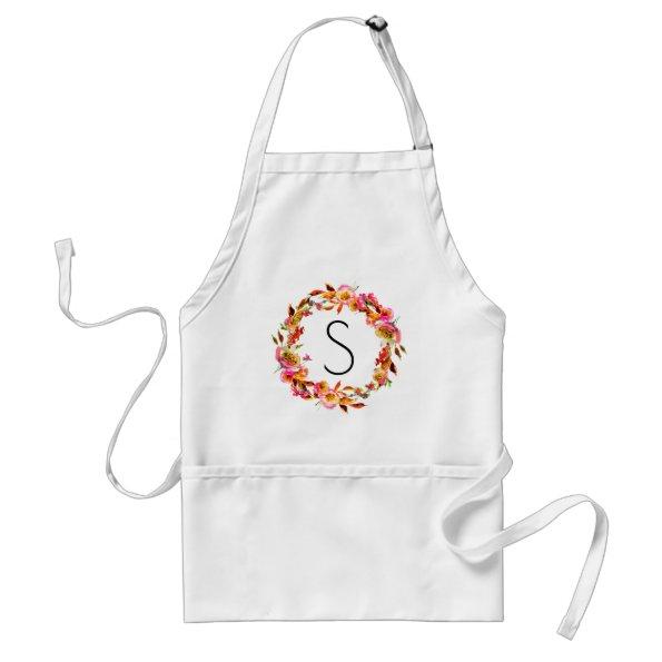 Bright Floral White Shiplap Baking Cooking Custom Adult Apron