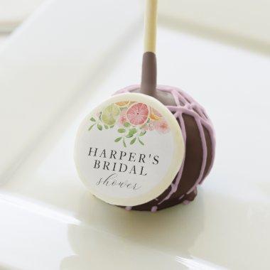 Bright flower and citrus bridal shower cake pops