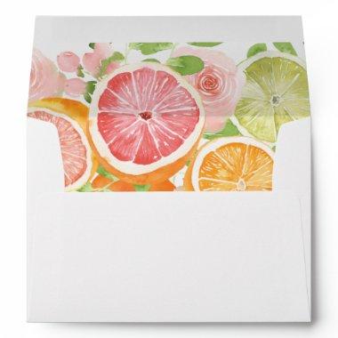 Bright Flower and Citrus Bridal Shower Envelope