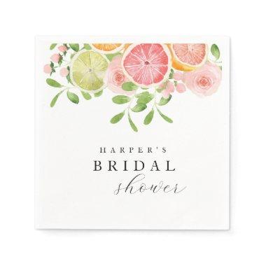 Bright flower and citrus bridal shower napkins