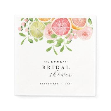 Bright flower and citrus bridal shower napkins