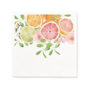 Bright flower and citrus bridal shower napkins