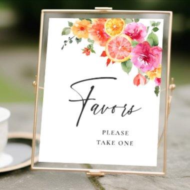 Bright Flower Citrus Slice  Favors Poster