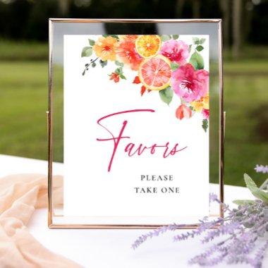 Bright Flower Citrus Slice  Favors Poster
