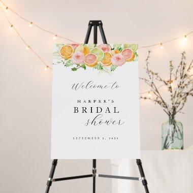 Bright Flowers and Citrus Bridal Shower Welcome Foam Board