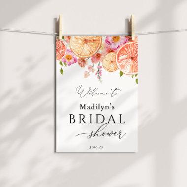 Bright Flowers and Citrus Bridal Shower Welcome Poster