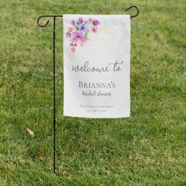 Bright Flowers and Gold  Welcome Hous Garden Flag