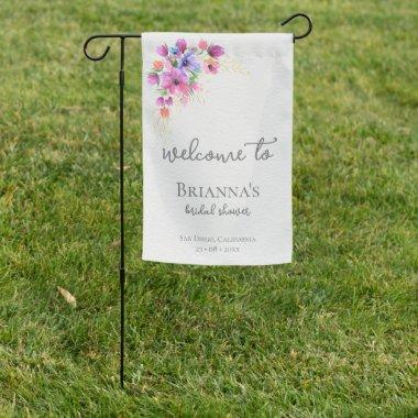 Bright Flowers and Gold Bridal Shower Welcome Hous Garden Flag