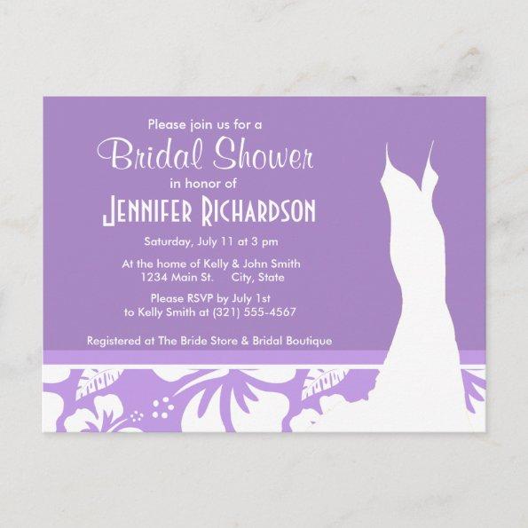 Bright Lavender Tropical Hibiscus; Personalized Invitation PostInvitations