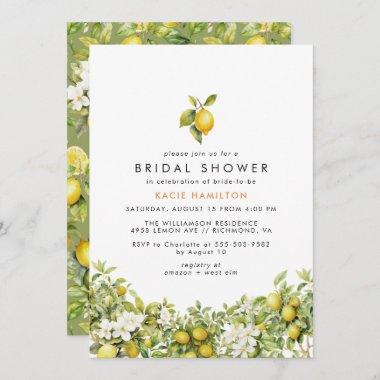 Bright Lemon Floral | Cute Casual Bridal Shower Invitations