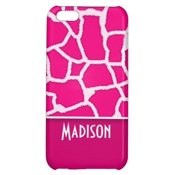 Bright Pink Giraffe Animal Print iPhone 5C Case