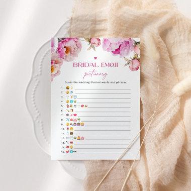 Bright pink petals Bridal emoji pictionary game Invitations