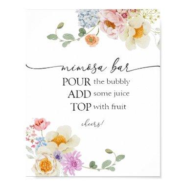 Bright Pink Wildflowers Mimosa Sign