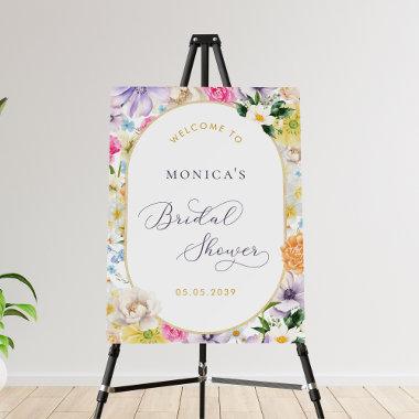 Bright Spring Floral Bridal Shower Welcome Sign