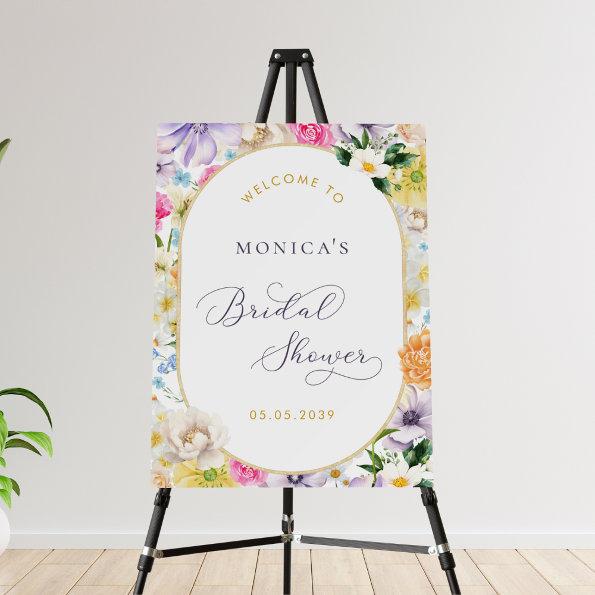 Bright Spring Floral  Welcome Sign