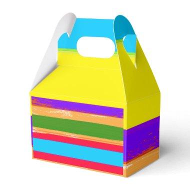 Bright Stripes Fiesta Cinco De Mayo Birthday Party Favor Boxes