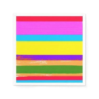 Bright Stripes Fiesta Cinco De Mayo Birthday Party Napkins