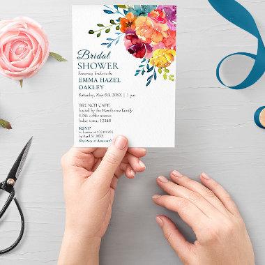Bright Summer colorful modern Bridal Shower Invita Invitations