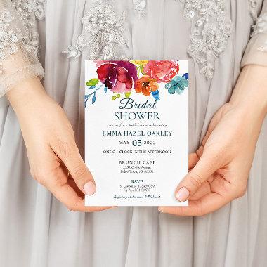 Bright Summer colorful modern Bridal Shower Invitations