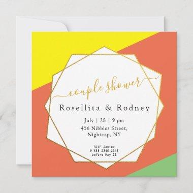 Bright Summer Colors Digital Wedding Couple Shower Invitations