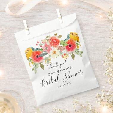 Bright Summer Floral Bridal Shower Thank You Favor Bag