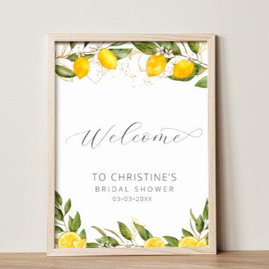Bright Summer Lemon Bridal Shower Welcome Poster