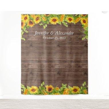 Bright Sunflower Wedding Photo Booth Backdrop