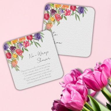 Bright Tulips and Greenery Bridal Shower Enclosure Invitations