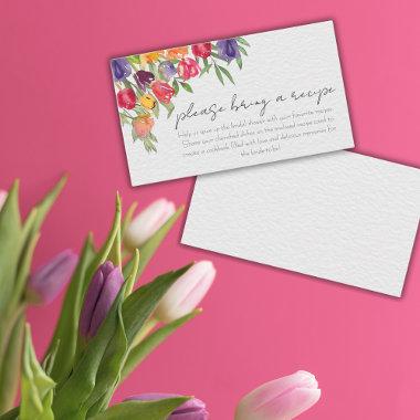 Bright Tulips and Greenery Bridal Shower Recipe Enclosure Invitations