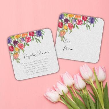 Bright Tulips and Greenery Display  Enclosure