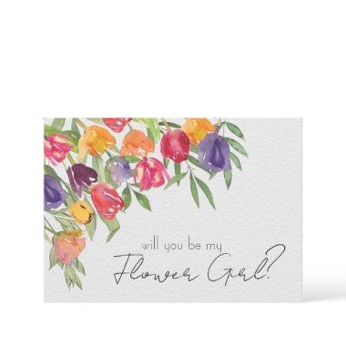 Bright Tulips and Greenery Flower Girl Proposal