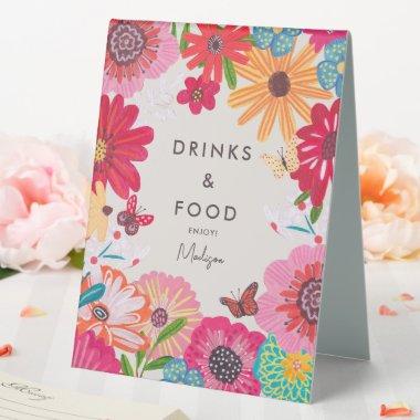 Bright Wildflower  Food & Drinks sign