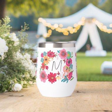 Bright Wildflower  Party Thermal Wine Tumbler