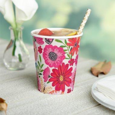 Bright Wildflower Pattern  Paper Cups