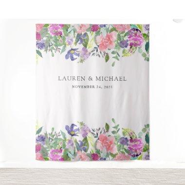 Brightly Colored Floral | Photo Booth Prop Tapestry