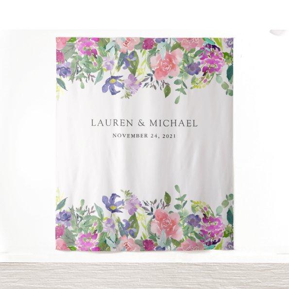 Brightly Colored Floral | Photo Booth Prop Tapestry