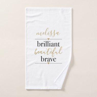 Brilliant Beautiful Brave Personalized Name Bath Towel Set