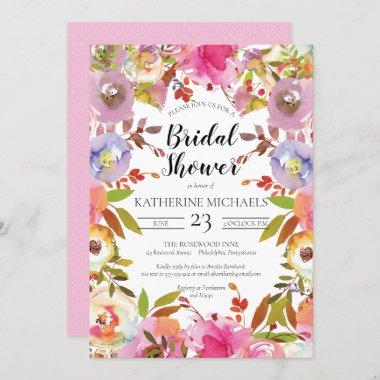 Brilliant Blooms Watercolor Floral Bridal Shower I Invitations