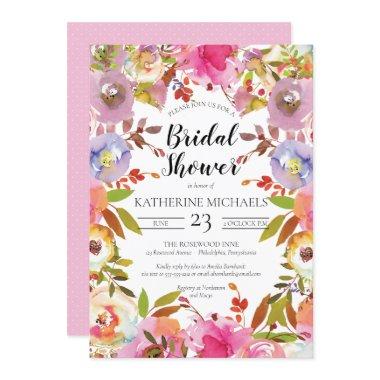 Brilliant Blooms Watercolor Floral Bridal Shower I Invitations