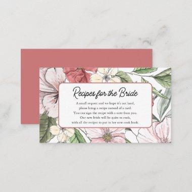 Bring a Recipe Summer & Fall Flowers Bridal Shower Enclosure Invitations