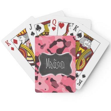 Brink Pink Camo; Camouflage; Retro Chalkboard Poker